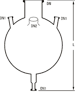 FOUR NECK BOTTOM OUTLET SPHERICAL VESSELS 