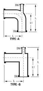 90° BENDS WITH THERMOMETER BRANCH