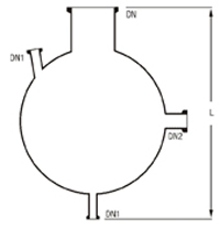 SPHERICAL VESSELS WITH NOZZLE AT 90°